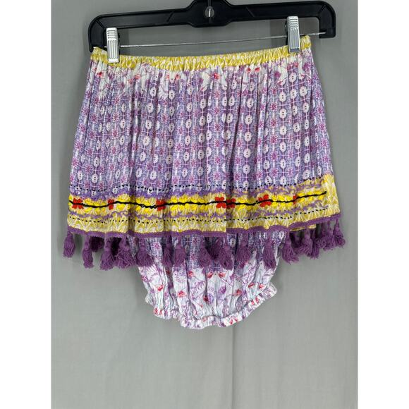 Raga Anthropologie Top Women XS Purple Yellow Strapless Crop Boho Festival Beach - Picture 4 of 7